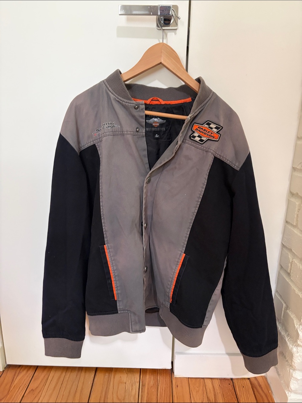 Harley-Davidson Black & Gray Jacket with Orange Trim